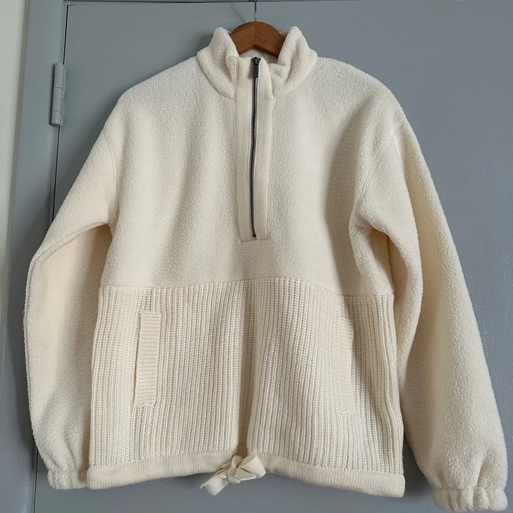 NWT Splendid Long Sleeve Tie Hem Quarter Zip Pullover size XS - Picture 4 of 10